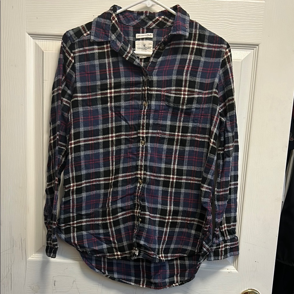 Plaid Button-Up Shirt